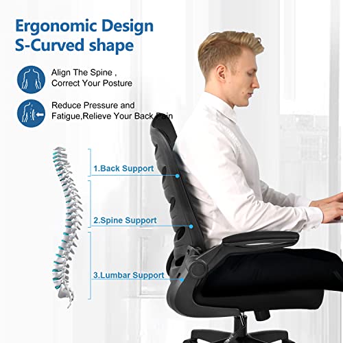 COMHOMA Office Desk Chair with Armrest Office Computer Chairs Ergonomic Conference Executive Manager Work Chair Black 0 1