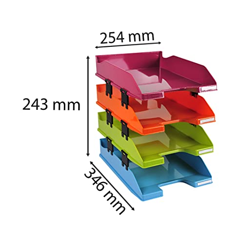 Exacompta Letter Trays Combo Midi Set of 4 Assorted Colours 0 0