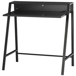 HOMCOM Writing Desk Computer Table Home Office PC Laptop Workstation Storage Shelf Color Black 0