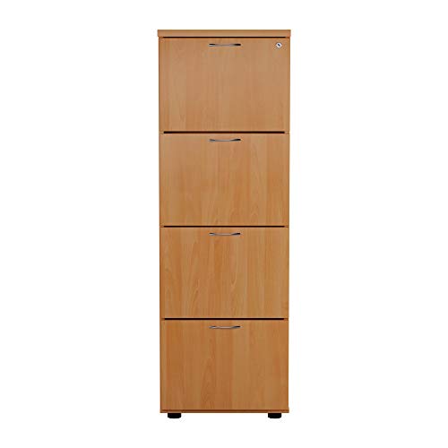 Office Hippo 4 Drawer Filing Cabinet Pre Assembled Beech 0 0