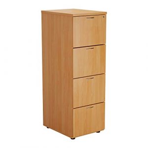 Office Hippo 4 Drawer Filing Cabinet Pre Assembled Beech 0