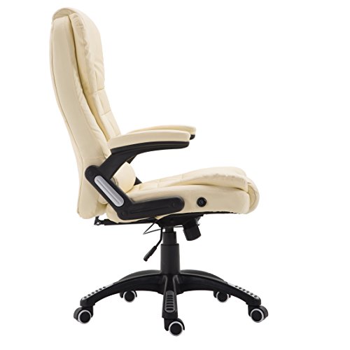 Cherry Tree Furniture Executive Recline Extra Padded Office Chair Cream PU 0 1