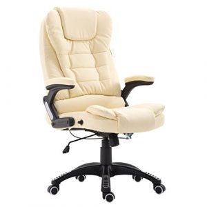 Cherry Tree Furniture Executive Recline Extra Padded Office Chair Cream PU 0