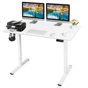 Devoko Electric Standing Desk Height Adjustable Standing Desk Stand Up Desk for Home OfficeSit Stand Desk Adjustable Desk 120 x 60 cm White 0