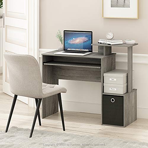 Furinno Econ Multipurpose Home Office Computer Writing Desk Computer Desk Study Desk wBin French Oak 1001 W x 866 H x 399 D cm 0 1