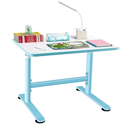 COSTWAY Kids Desk Height Adjustable Children Study Table with Hand Crank System and Ample Tabletop Ergonomic Student Desks for 3 10 Years Old Boys Girls 0 2