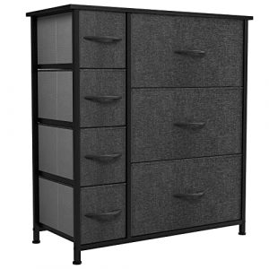 YITAHOME Chest of Drawers Cationic Fabric 7 Drawer Storage Organizer Unit for Bedroom Living Room Closet Sturdy Steel Frame Easy Pull Fabric Bins Wooden Top Fabric Dresser 0